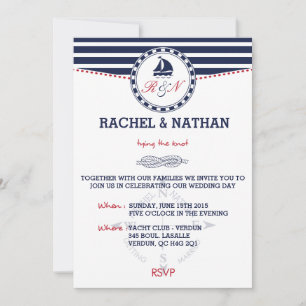 Invitación a la boda náutica - Amarrando el nudo