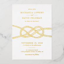 Invitación a la boda náutica con nudo ilustrado po