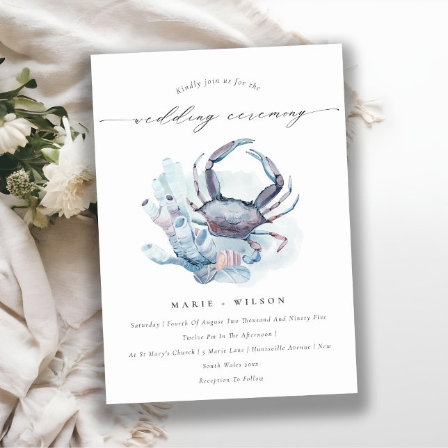 Invitación a la boda náutica de cangrejo submarino (Subido por el creador)