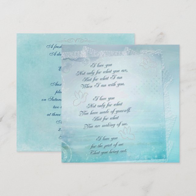 Invitación a la boda náutica de encaje (Anverso / Reverso)