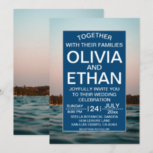 Invitación a la boda náutica de la marina moderna