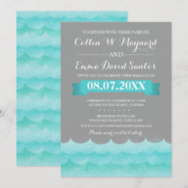 Invitación a la boda náutica de personalizado Gris