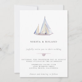 Invitación a la boda náutica en barco acuático