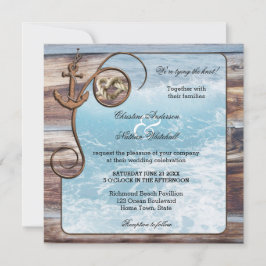 Invitación a la boda náutica en el océano de la ma