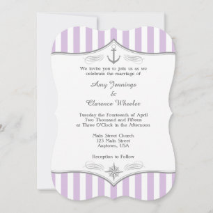 Invitación a la Boda Náutica Gris Púrpura Lavender