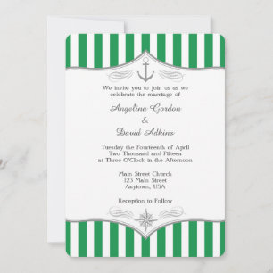 Invitación a la Boda Náutica Gris Verde