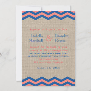 Invitación a la boda náutica naval y coral