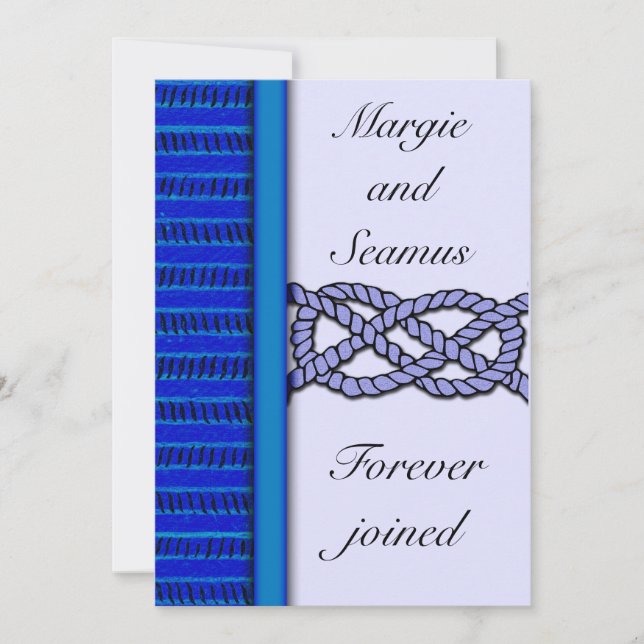 Invitación a la boda náutica nublada azul oscuro (Anverso)