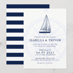 Invitación a la boda náutica Rosa de los Juegos de