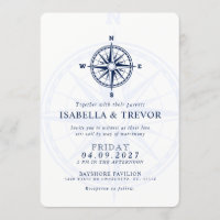 Invitación a la boda náutica Rosa del viento