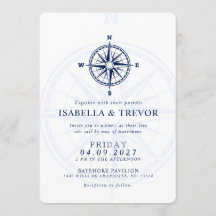 Invitación a la boda náutica Rosa del viento
