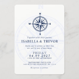 Invitación a la boda náutica Rosa del viento