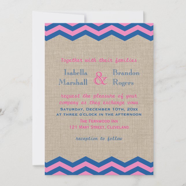 Invitación a la boda náutica rosada (Anverso)