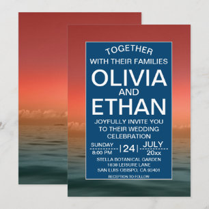 Invitación a la boda naval marítima de verano en h