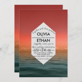 Invitación a la boda naval marítima de verano en h