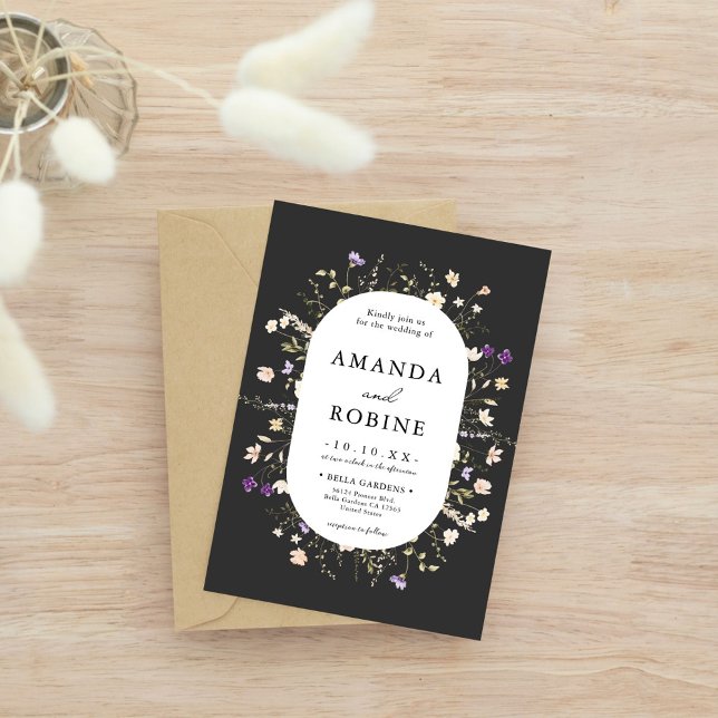 Invitación a la Boda Negra de Flor Silvestre minim (Subido por el creador)