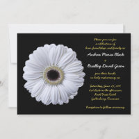 Invitación a la boda negra de Gerbera blanca