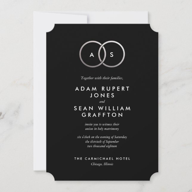 Invitación a la boda negra de los Anillos de plata (Anverso)