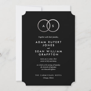 Invitación a la boda negra de los Anillos de plata