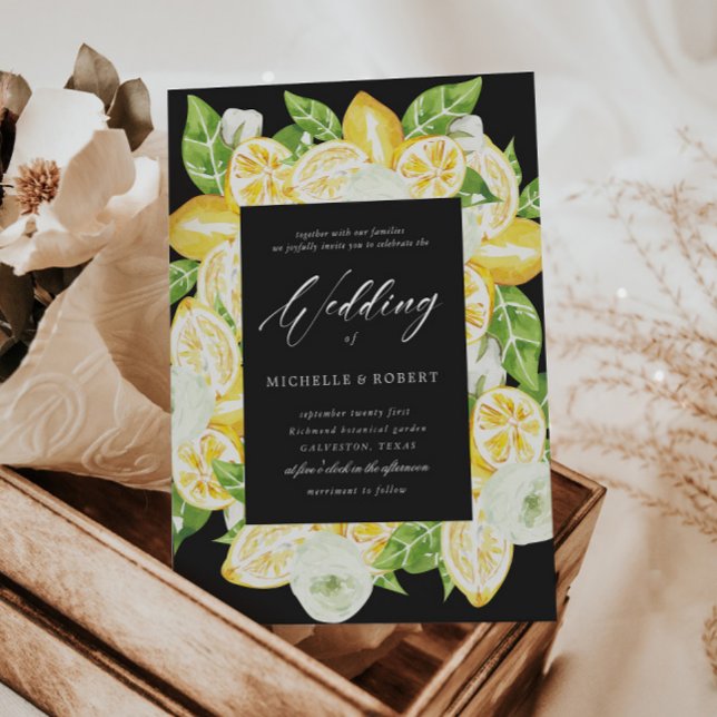 Invitación a la boda negra del árbol de limón de c (Subido por el creador)