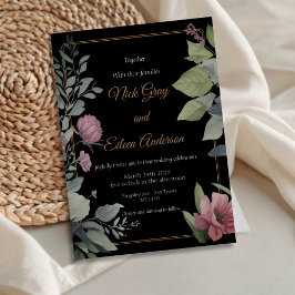 Invitación a la Boda Negra en Jardín Encantado