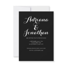 Invitación a la boda negra minimalista