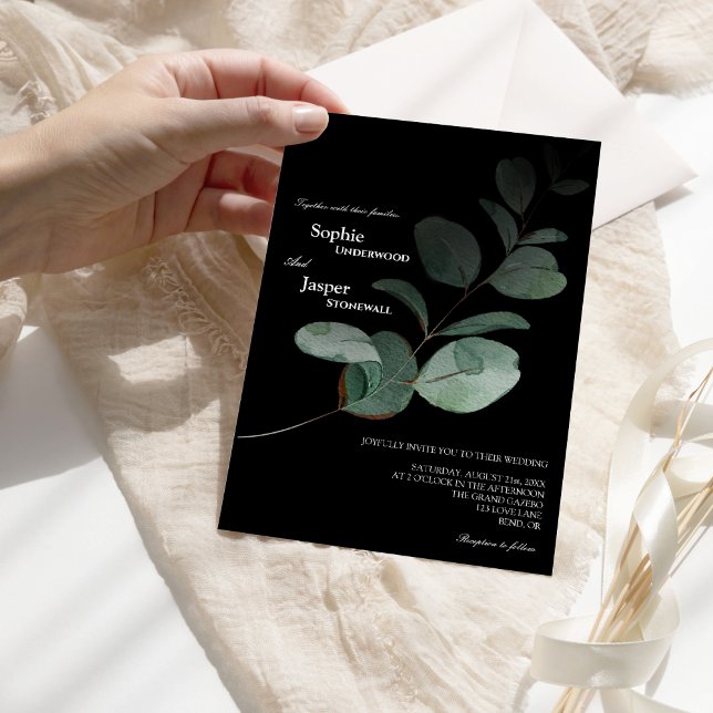 Invitación a la Boda Negra Moderna (Subido por el creador)