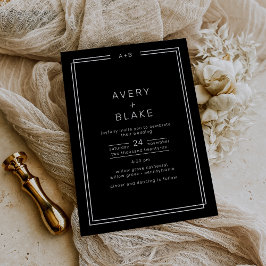 Invitación a la boda negra moderna / Suite AVERY