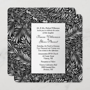 Invitación a la Boda Negra y Blanca de Flora y Fau