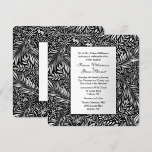 Invitación a la Boda Negra y Blanca de Flora y Fau