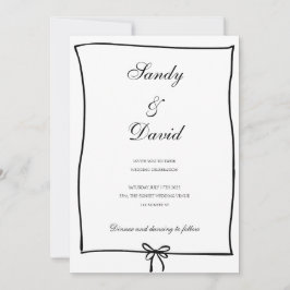 Invitación a la boda - Negro y blanco