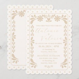 Invitación a la boda neutra en México con Papel Pi