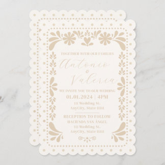 Invitación a la boda neutra en México con Papel Pi