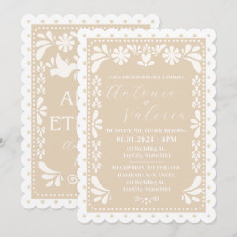 Invitación a la boda neutra en México con Papel Pi