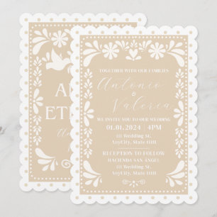 Invitación a la boda neutra en México con Papel Pi