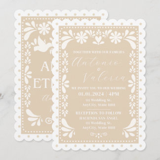 Invitación a la boda neutra en México con Papel Pi
