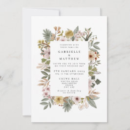 Invitación a la boda neutral de Boho Florals