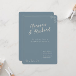 Invitación a la boda neutral de moda