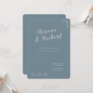 Invitación a la boda neutral de moda