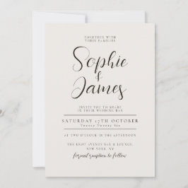 Invitación a la boda neutral minimalista