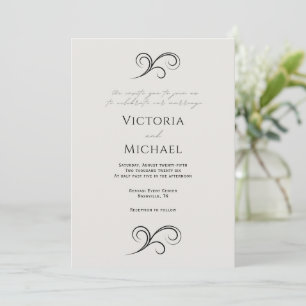 Invitación a la boda neutral moderna