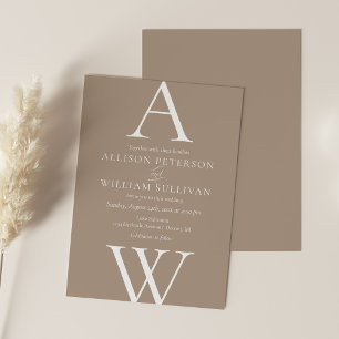 Invitación a la boda neutral moderna y simple