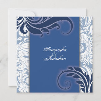 Invitación a la boda Niveles Elegantes azules y bl