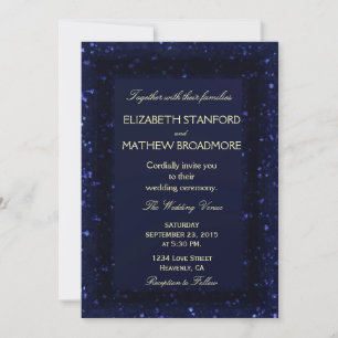Invitación a la boda   Noche azul estrellada
