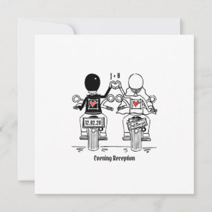 Invitación a la boda nocturna de motociclismo