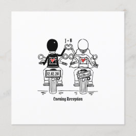 Invitación a la boda nocturna de motociclismo