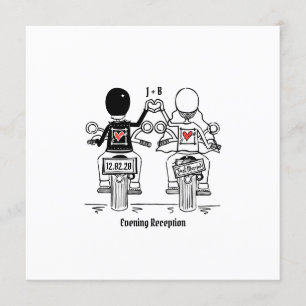 Invitación a la boda nocturna de motociclismo