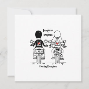 Invitación a la boda nocturna de motociclismo