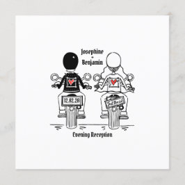 Invitación a la boda nocturna de motociclismo