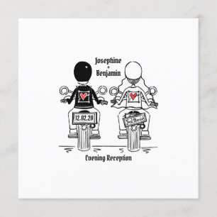Invitación a la boda nocturna de motociclismo